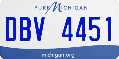 MI license plate DBV4451