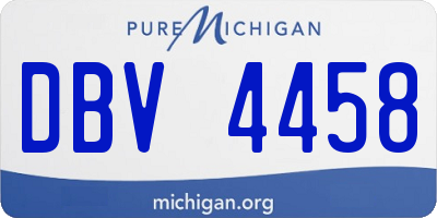 MI license plate DBV4458