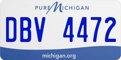 MI license plate DBV4472