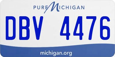 MI license plate DBV4476