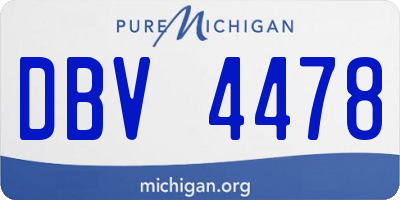 MI license plate DBV4478