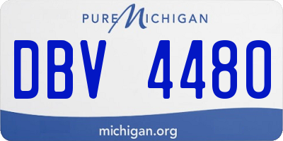 MI license plate DBV4480