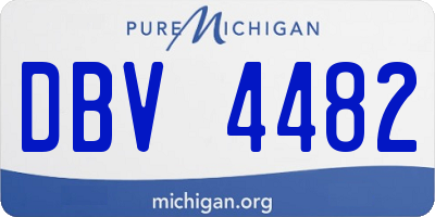 MI license plate DBV4482