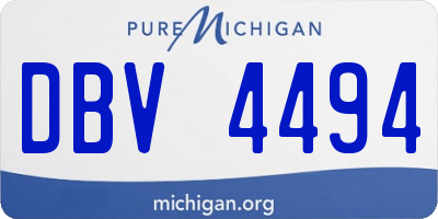 MI license plate DBV4494