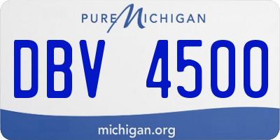 MI license plate DBV4500