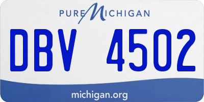 MI license plate DBV4502