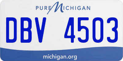 MI license plate DBV4503