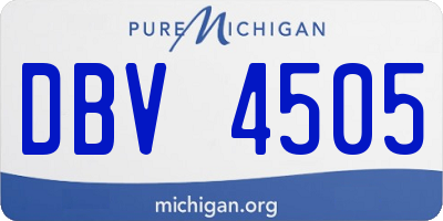 MI license plate DBV4505
