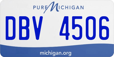 MI license plate DBV4506