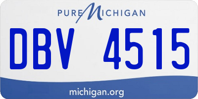 MI license plate DBV4515