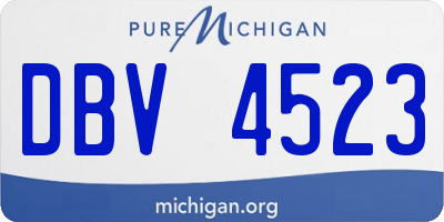 MI license plate DBV4523