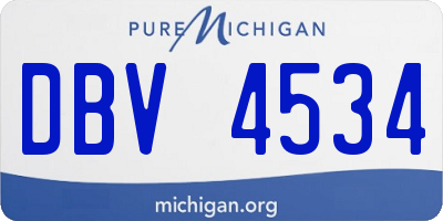 MI license plate DBV4534