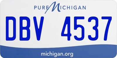 MI license plate DBV4537