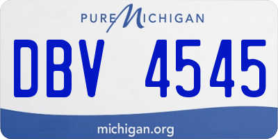 MI license plate DBV4545