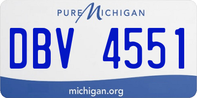 MI license plate DBV4551