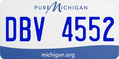 MI license plate DBV4552