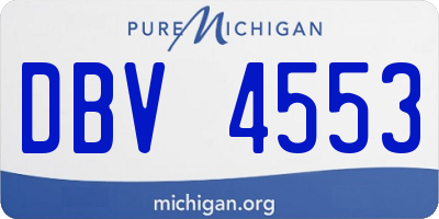 MI license plate DBV4553