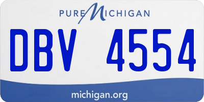MI license plate DBV4554
