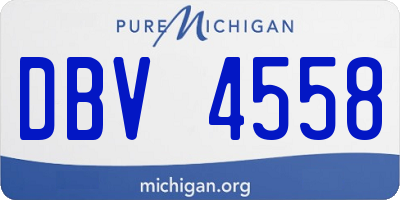 MI license plate DBV4558