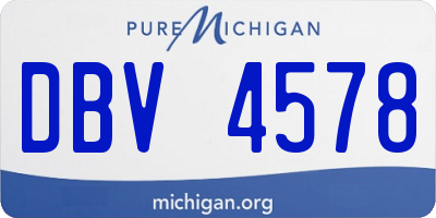 MI license plate DBV4578