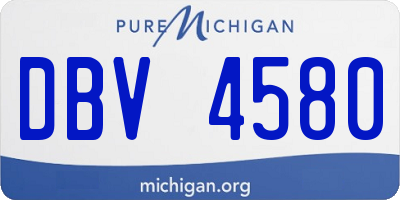 MI license plate DBV4580