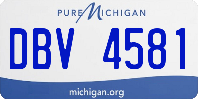 MI license plate DBV4581