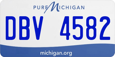 MI license plate DBV4582