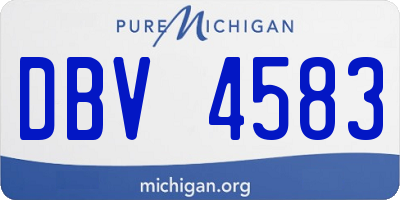 MI license plate DBV4583