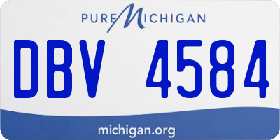 MI license plate DBV4584