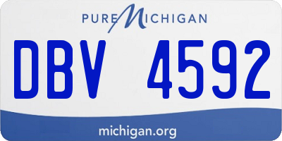 MI license plate DBV4592
