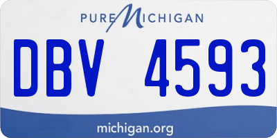 MI license plate DBV4593