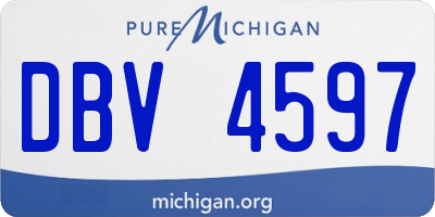 MI license plate DBV4597