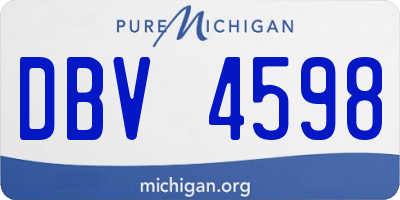 MI license plate DBV4598