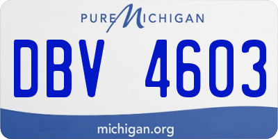 MI license plate DBV4603
