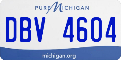 MI license plate DBV4604