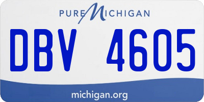 MI license plate DBV4605