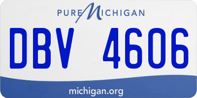 MI license plate DBV4606