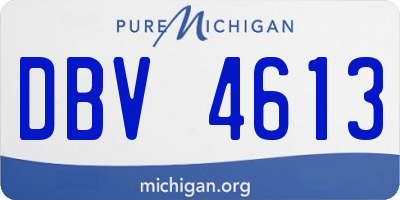 MI license plate DBV4613