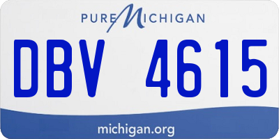 MI license plate DBV4615