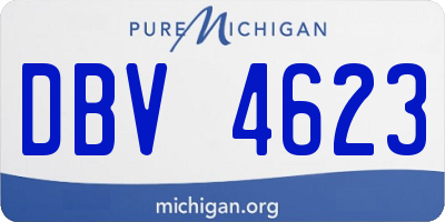 MI license plate DBV4623