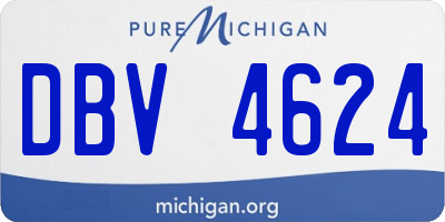 MI license plate DBV4624