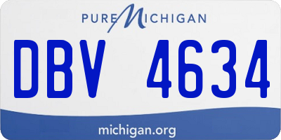 MI license plate DBV4634