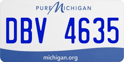 MI license plate DBV4635