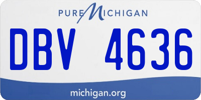 MI license plate DBV4636
