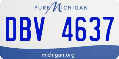 MI license plate DBV4637