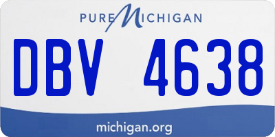 MI license plate DBV4638