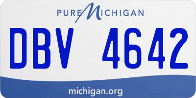MI license plate DBV4642