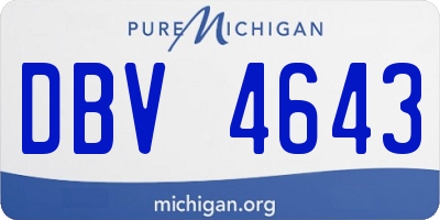 MI license plate DBV4643