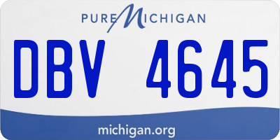 MI license plate DBV4645