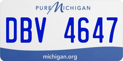MI license plate DBV4647